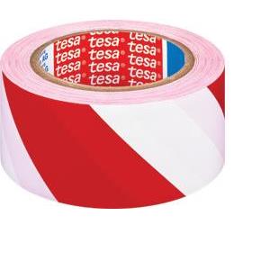 Traka za označavanje ljepljiva 50mm/33m pvc Tesa 60760-92 bijelo-crvena