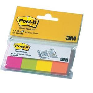 Zastavica 20x38mm 4boje Post-it 3M.670/4N blister