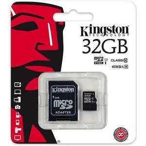 Memorijska kartica Kingston 32GB microSDHC Class 10 UHS-I 45MB/s Read Card + SD Adapter