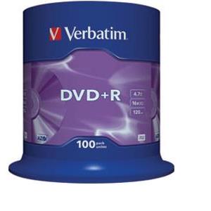 DVD+R Verbatim Matt Silver, Kapacitet 4.7GB, 100 komada, Brzina 16×