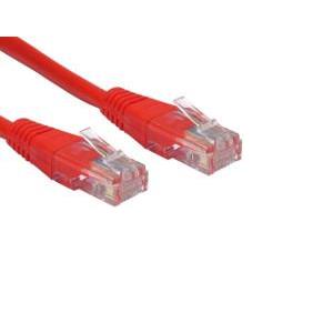 Kabel mrežni UTP, Cat. 5e, 1m, CCA, 26AWG, Savitljivi, Crveni