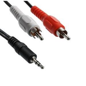 Transmedia A 49-5 L, Stereo Connecting Cable unshielded, 2x RCA-plug - 3,5 mm stereo plug, 5m