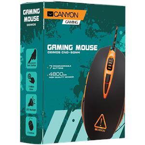 Miš Canyon CND-SGM4N optical gaming mouse, adjustable DPI setting 800/1600/2400/4800, LED backlight, Black