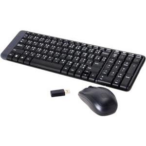 Tipkovnica + miš Logitech MK220 Wireless Desktop, bežična, crna, kompaktna, USB