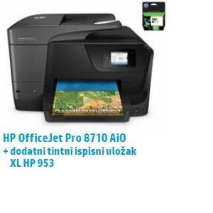 Pisač HP OfficeJet Pro 8710 All-in-One, tintni, multifunkcijski print/copy/scan/fax duplex, mrežni, ADF, LAN, USB
