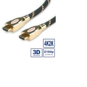 Roline GOLD HDMI Ultra HD kabel sa mrežom, HDMI M - HDMI M, 2.0m, 11.04.5691