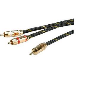 Roline GOLD Audio kabel 3.5mm Stereo - 2× Cinch (RCA), M/M, 2.5m, 11.09.4273