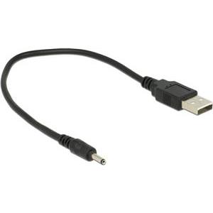 Adapter DELOCK, USB 2.0 (M) na DC 3.0 mm x 1.1 mm (M), crni