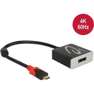 Adapter DELOCK, USB Type-C (M) na DP (Ž) Alt način rada, 4K 60Hz, crni, 27,5cm