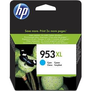 HP 953XL High Yield Cyan Original Ink Cartridge, F6U16AE