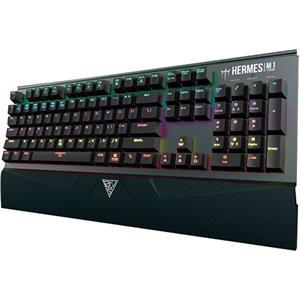 Tipkovnica GAMDIAS HERMES M1 7 Color, Brown switch, mehanička, crna, US+HR layout, USB