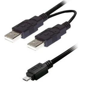 Transmedia 2X USB A to Micro USB type-B plug C165-ML
