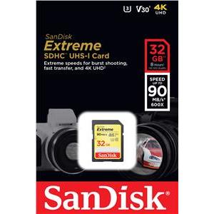 Memorijska kartica SanDisk 32GB Extreme SDHC Card 90MB/s V30 UHS-I U3, SDSDXVE-032G-GNCIN