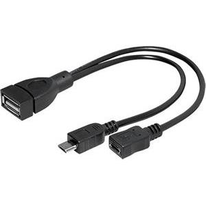 Transmedia Micro-B male Micro-B female to USB-A female, 0,2 m C258-CL