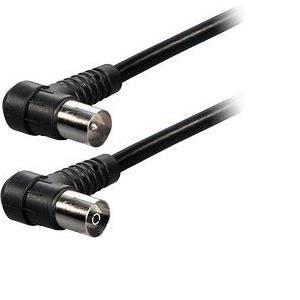 Transmedia 1,5m Cable IEC-plug right angle 9,5 mm - IEC-jack right angle 9,5 mm, BLK