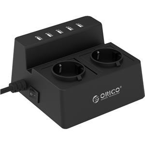Orico 5-port USB punjač + 2 strujne utičnice, crni (ORICO ODC-2A5U-V1-EU-BK)