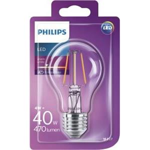 Philips LED žarulja, E27, A60, topla, 4W, prozirna