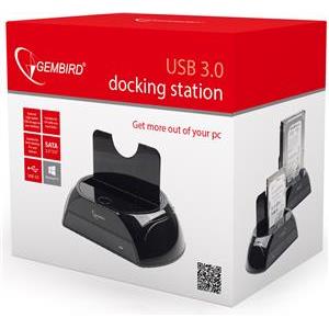 Gembird USB 3.0 docking station for SATA hard drives, black