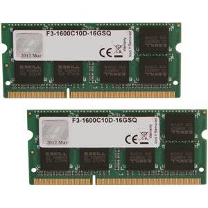 Memorija za prijenosno računalo G.Skill 16 GB SO-DIMM Kit (2x8 GB) DDR3 1600 MHz, F3-1600C10D-16GSQ