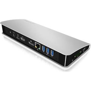 Docking station ICY BOX IB-DK2403-C, USB-C na HDMI, LAN 4x USB 3.0, USB napajanje, SD čitač kartica, 3.5mm, sivi