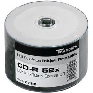 CD-R Printable Traxdata, Kapacitet 700MB, 50 komada, Brzina 52x