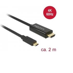 Kabel DELOCK, USB-C (M) na HDMI (M), DP Alt, 4k, 60 Hz, 2.0m