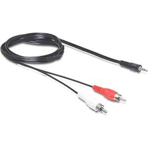 Kabel DELOCK audio stereo, 2xRCA (M) na 3.5mm (M), crni, 10m