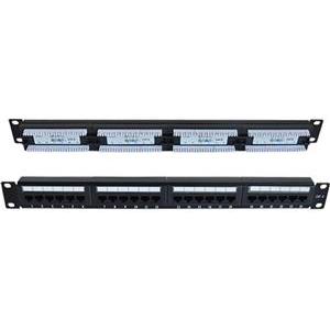 NaviaTec Cat6 Unshielded 24-Port Patch Panel, Black