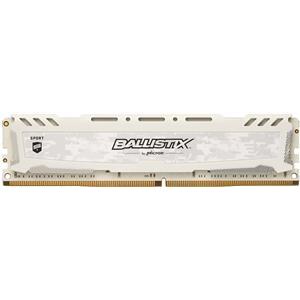 Memorija Crucial DRAM 8GB DDR4 2400 MT/s (PC4-19200) CL16 SR x8 Unbuffered DIMM 288pin Ballistix Sport LT DDR 4 UDIMM - White, BLS8G4D240FSCK