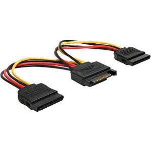 Adapter DELOCK, 15-pin SATA na 2x SATA HDD, naponski, interni, 15cm