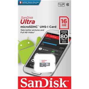 Memorijska kartica SanDisk 16GB Micro SDHC Ultra Android, SDSQUNS-016G-GN3MN, class 10 UHS-I