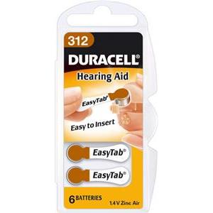Baterija za slušni aparat, DA312, 6 kom, Duracell