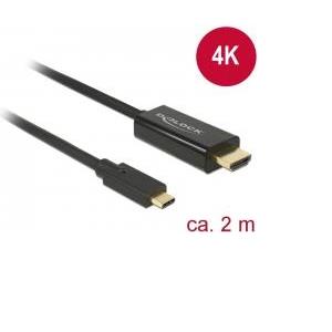 Kabel DELOCK, USB-C (M) na HDMI (M), DP Alt, 4k, 30 Hz, 2.0m