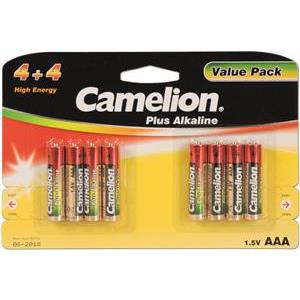 Baterija alkalna 1,5V AAA, blister 4+4 kom, Camelion