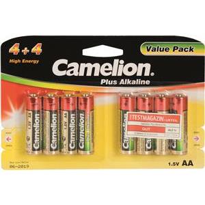 Baterija alkalna 1,5V AA, blister 4+4 kom, Camelion