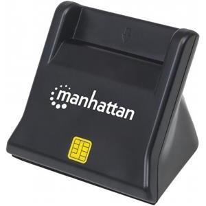 Čitač pametnih kartica i SIM kartica MANHATTAN, uspravni, USB, crni