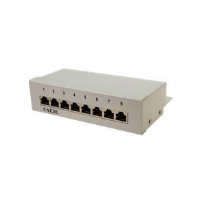 STP prespojni panel Cat.5e, stolni/zidni, 8-Port, svjetlo sivi (RAL 7035)