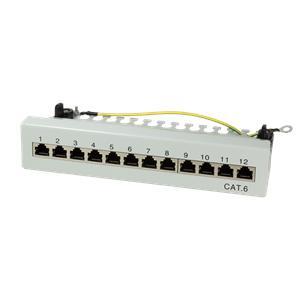 STP prespojni panel Cat.6, stolni/zidni, 12-port, svjetlo sivi (RAL 7035)