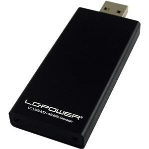 Eksterno kućište LC POWER, LC-USB-M2, M.2 SSD, USB 3.0, LED, aluminijsko, crno
