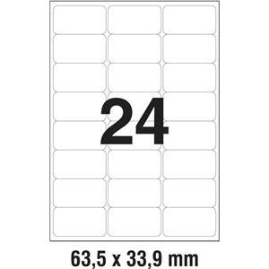 Etikete LK 63,5x33,9mm polyester pk20L Zweckform L4773-20 bijele