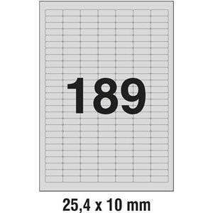 Etikete Laser 25,4x10mm polyester pk20L Zweckform L6008-20 srebrne