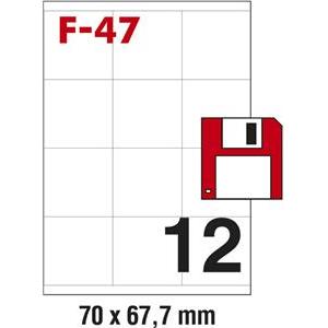 Etikete ILK za diskete 70x67,7mm pk100L Fornax F-47