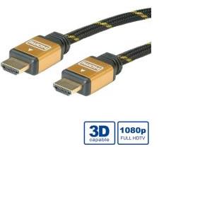 Roline GOLD HDMI kabel sa mrežom, HDMI M - HDMI M, 1.0m 