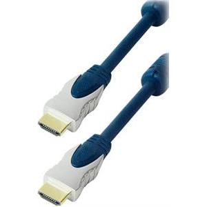 Transmedia HDMI cable metal plugs gold contacts, 5,0 m, blue