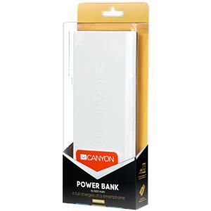 Powerbank Canyon CNE-CPBF160W 16000 mAh, 2.4A (Fast Charge), 2A bijeli