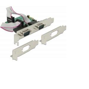 Kontroler PCI-E, DELOCK, 2x serijski port (RS-232, DB9), brzi 921K, low profile