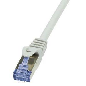 S/FTP prespojni kabel Cat.6a LSZH Cu AWG26, sivi, 0,25 m