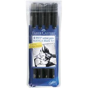 Flomaster Pitt Manga Drawingset pk4 Faber Castell 167132 crni blister