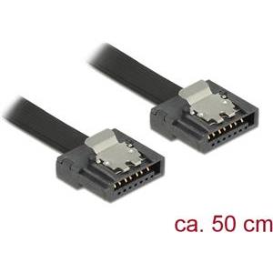 Kabel DELOCK, SATA Flexi 6GB/s, 50cm, crni-metalni