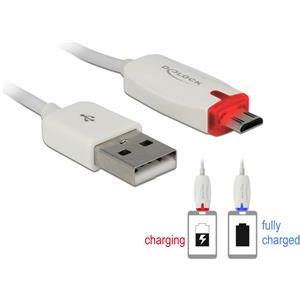 Kabel DELOCK, USB 2.0, USB-A (M) na micro USB-B (M), LED indikator, 1m